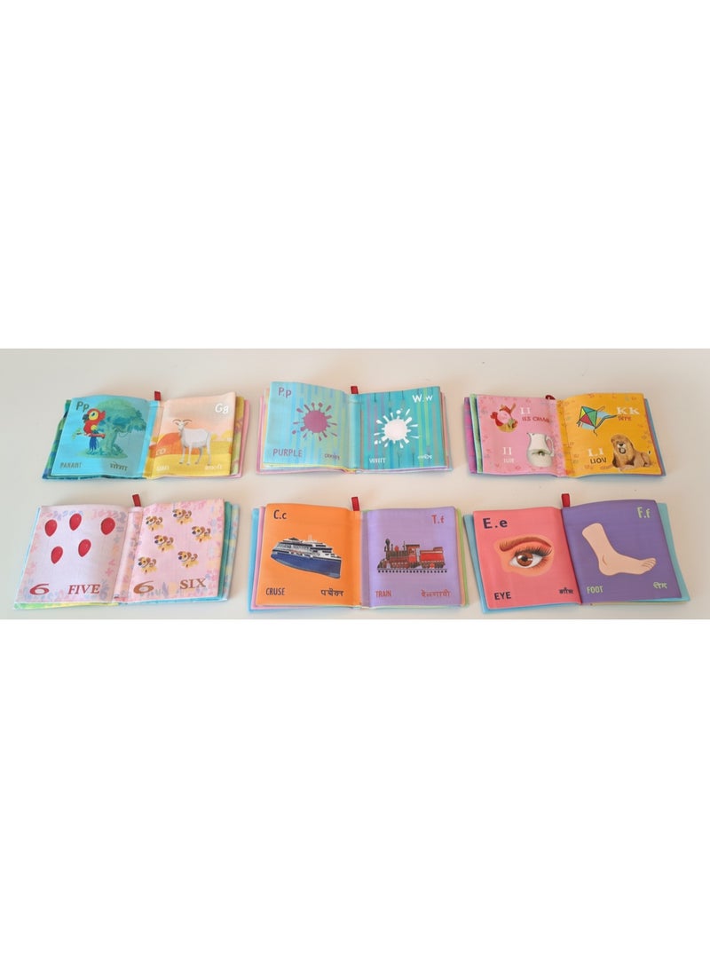 HAPZEY Kids Crinkle Book Set –  Pack of 4 (Numbers, Body Parts, Transport, ABC, Colors & Animals) - Image 3